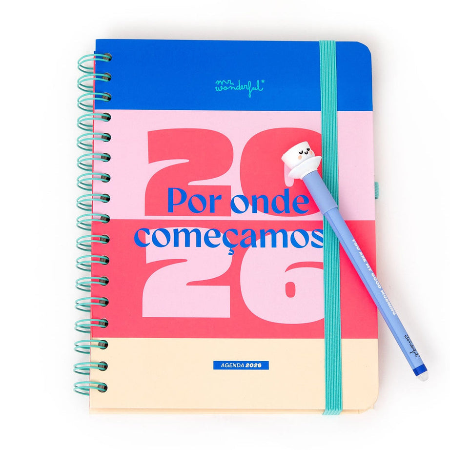 Agenda Semanal Mr.Wonderful 2026 - Por onde começamos? - Com Caneta Exclusiva