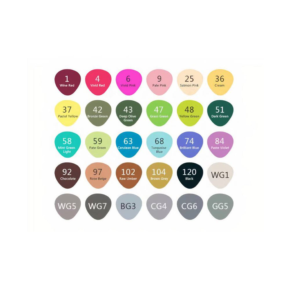 Estojo com 30 Marcadores Dupla Ponta Artist By Alex Bog