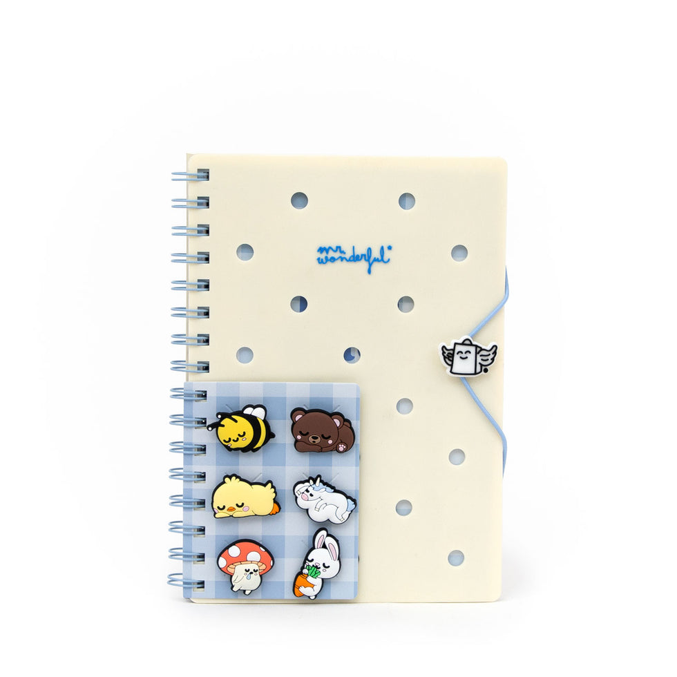 Caderno Espiral A5 com Pins Lazy Mr.Wonderful