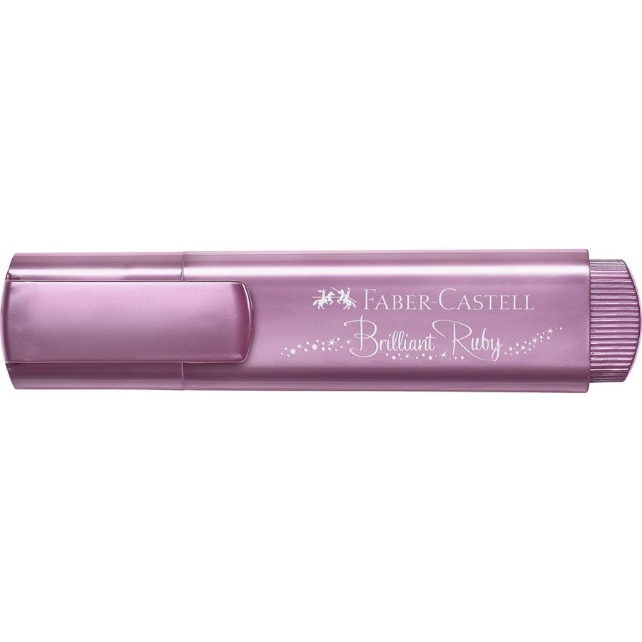 Sublinhador Metálico Rubi Brilhante com Glitter Faber-Castell