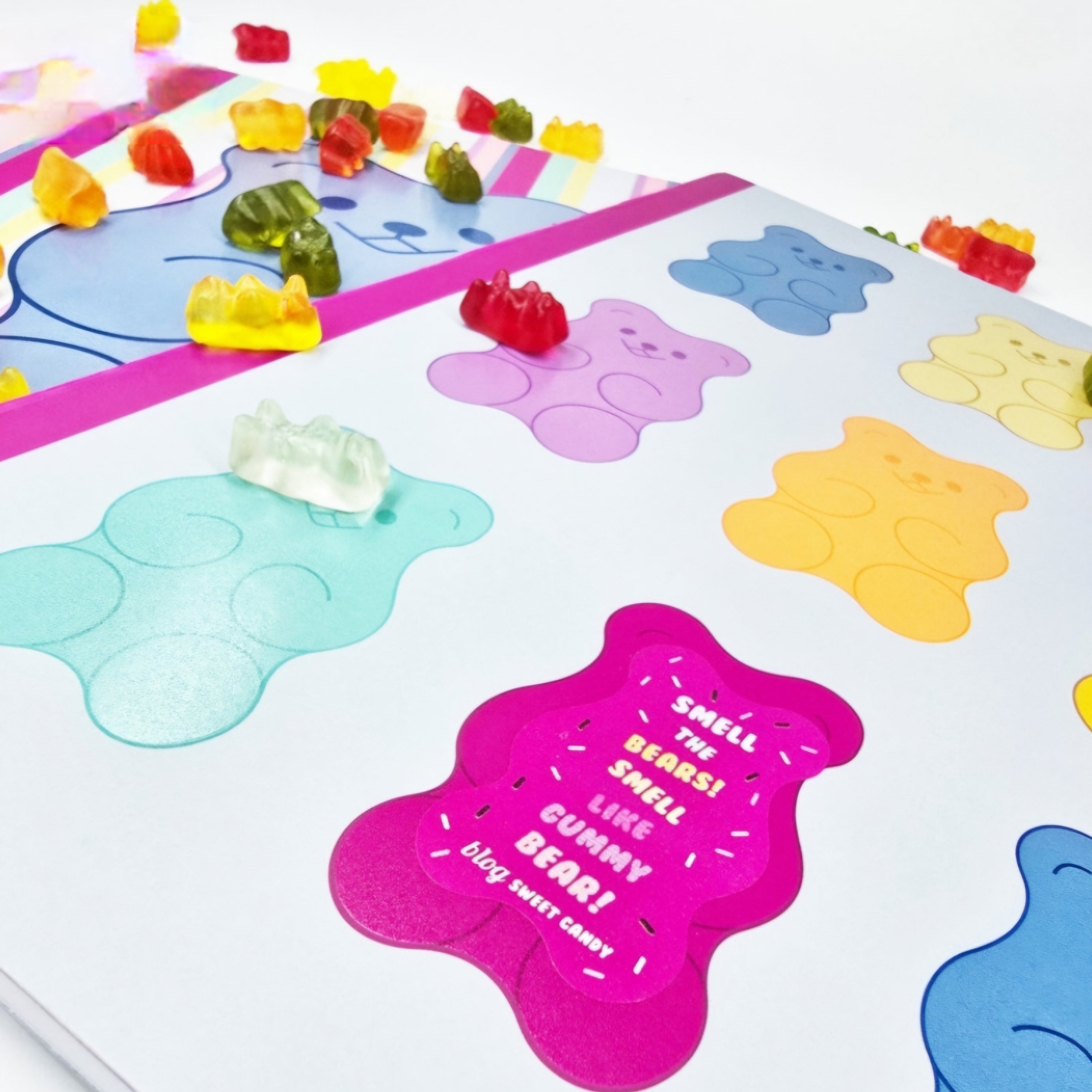 Caderno A5 Quadriculado Perfumado a "Ursinhos Goma" Capa Ursinho Grande Ancor Sweet Candy