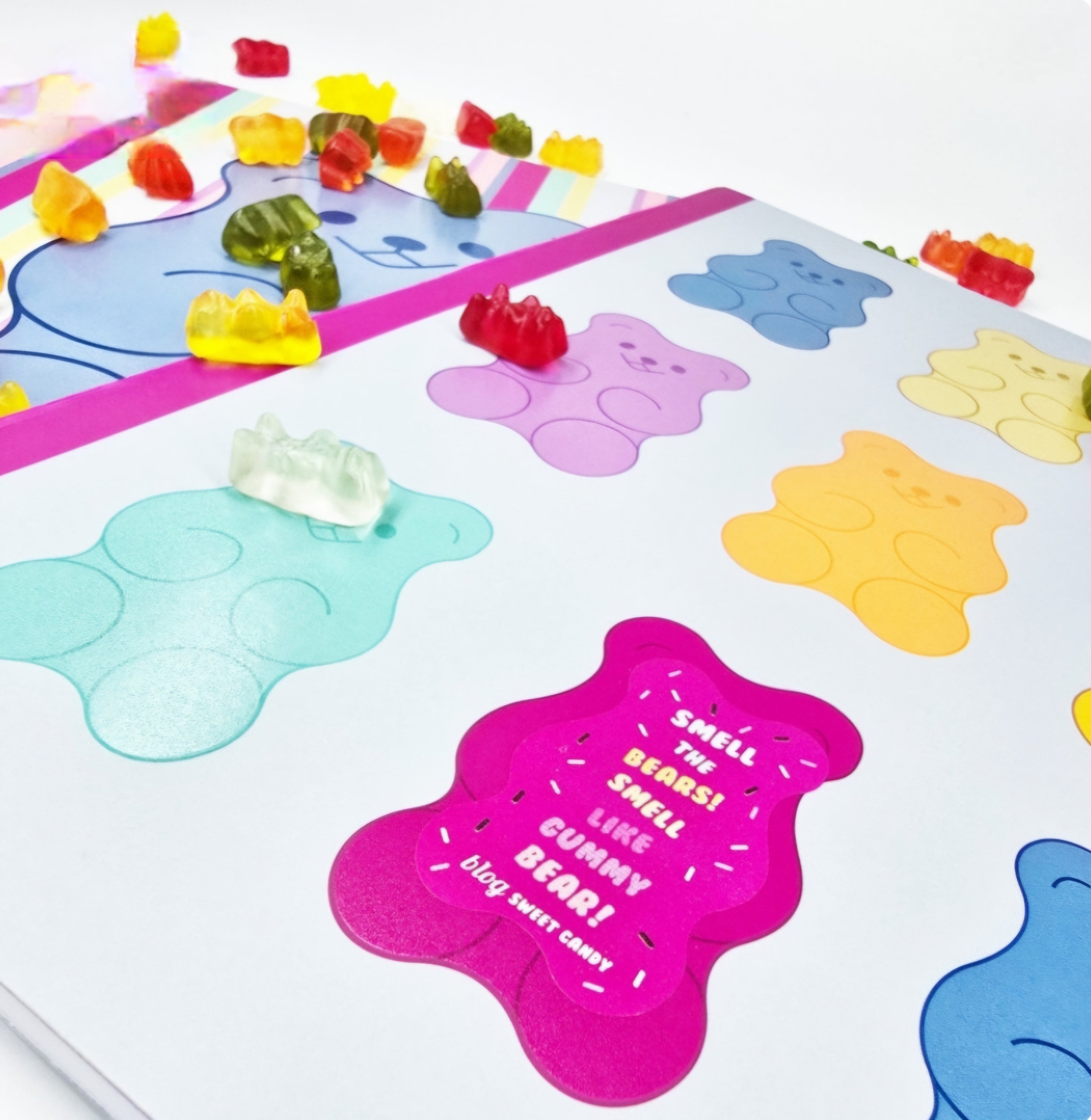 Caderno A5 Quadriculado Perfumado a "Ursinhos Goma" Capa Ursinho Grande Ancor Sweet Candy