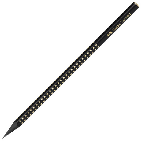 Lápis Sparkle Midnight Dourado Faber-Castell com Madeira Preta
