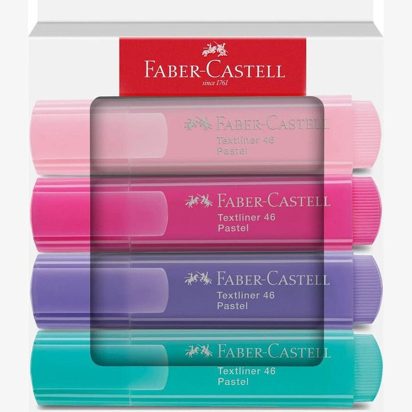 Conjunto 4 Sublinhadores Tons Pastel Faber-Castell