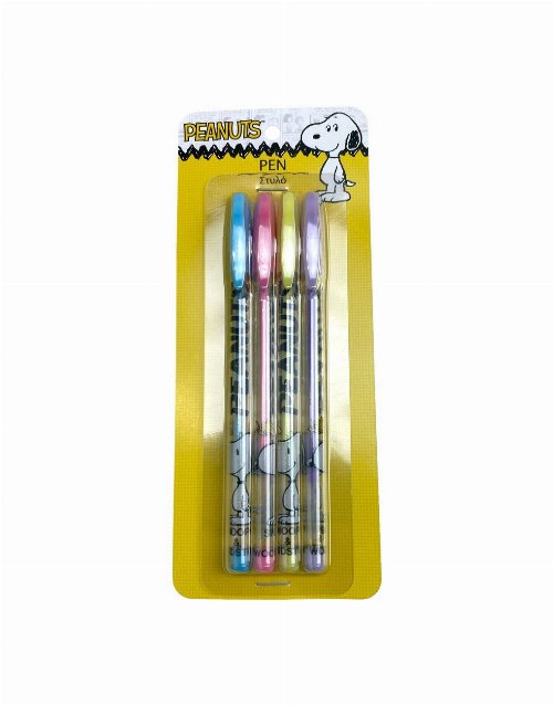 Conjunto 4 Canetas de Gel Snoopy Tons Pastel