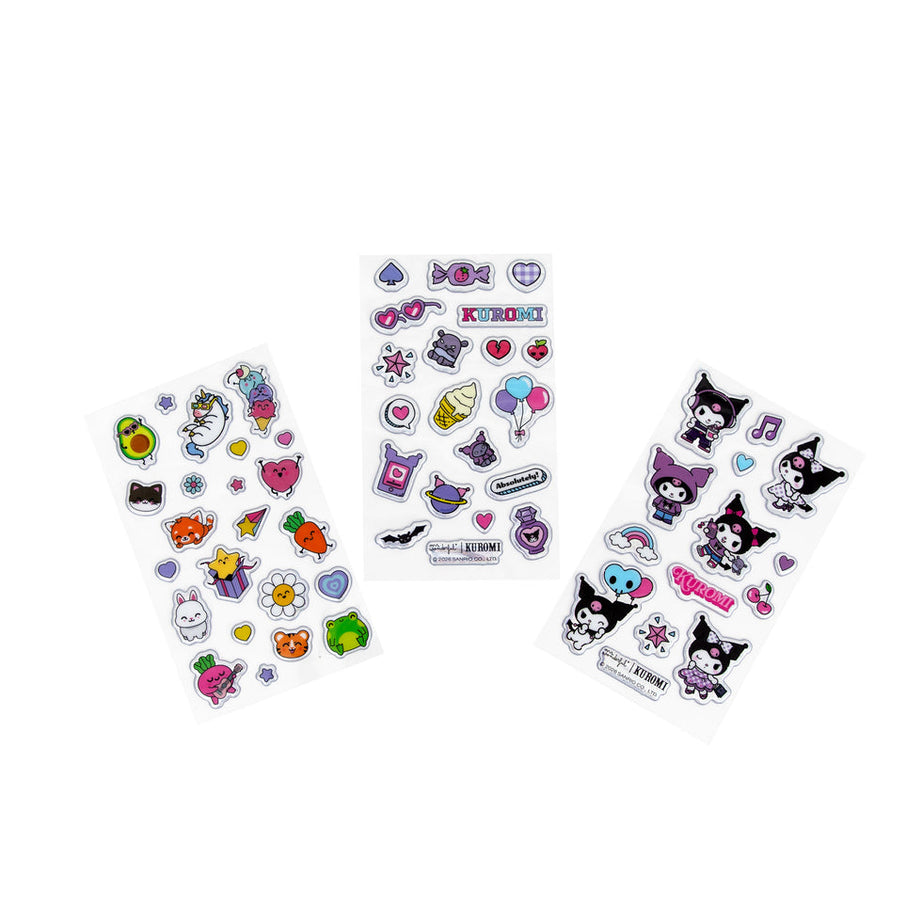 Conjunto Autocolantes com Relevo Kuromi Mr.Wonderful