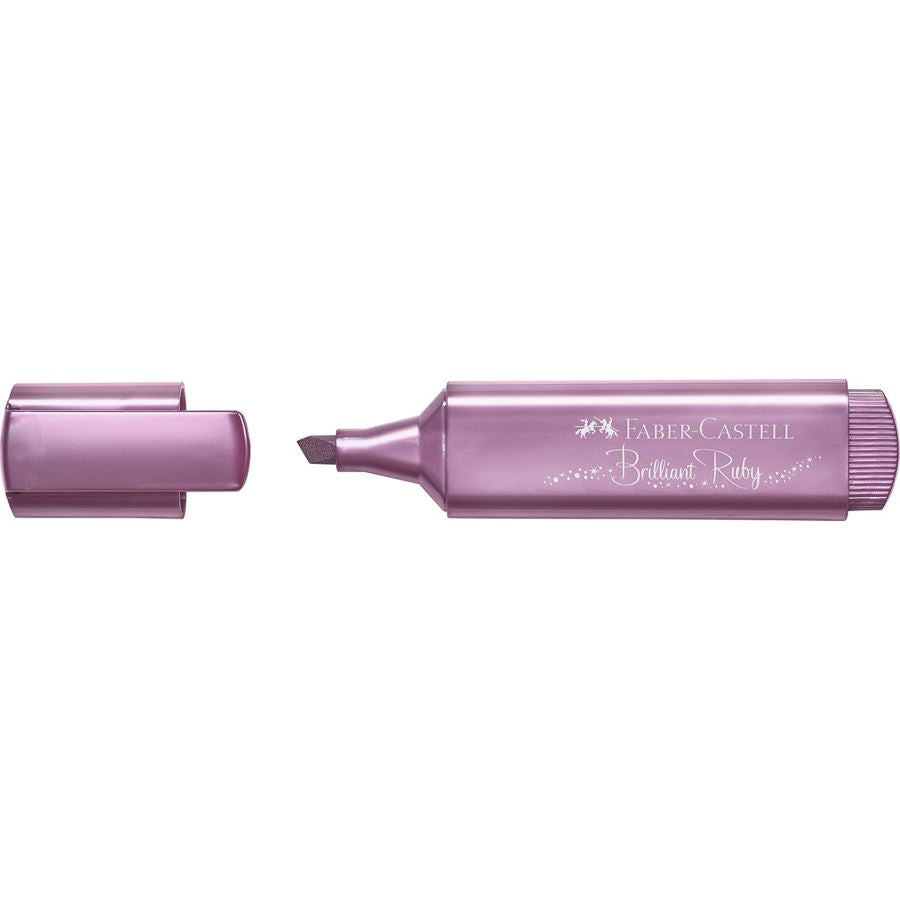 Sublinhador Metálico Rubi Brilhante com Glitter Faber-Castell