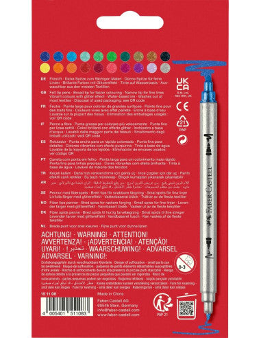 20 Marcadores com Glitter Dupla Ponta Faber-Castell