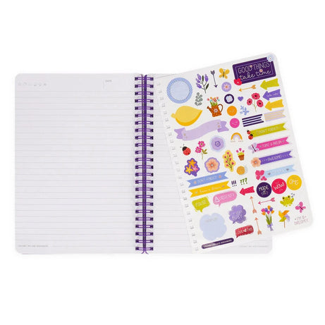 Caderno A5 Espiral Pautado Flores Legami