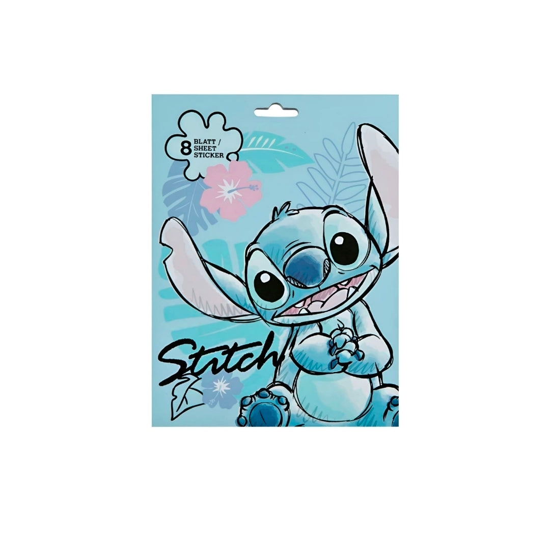 Bloco com 8 folhas de Autocolantes Stitch