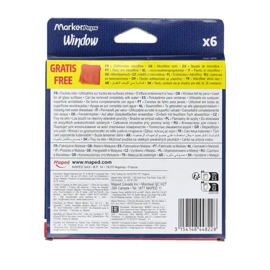 6 Marcadores para Vidro