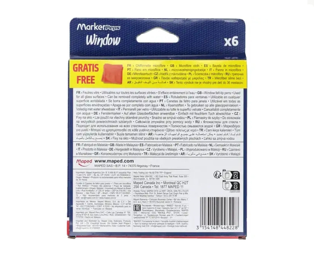 6 Marcadores para Vidro