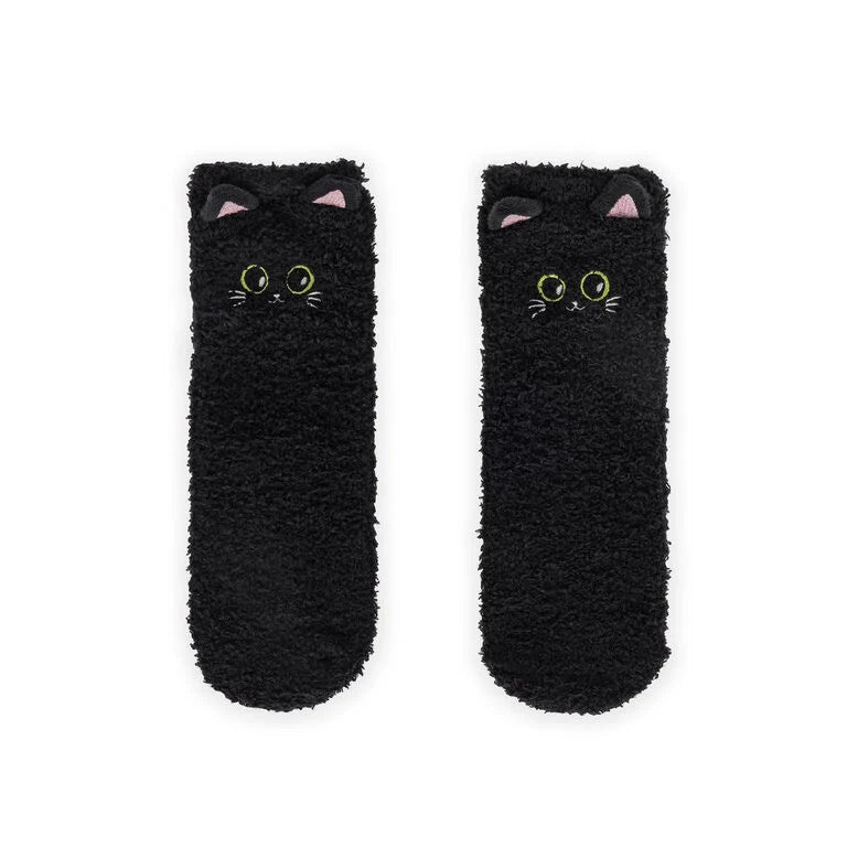 Meias Antiderrapante 3D Gato Preto Tamanho 26-34 Legami