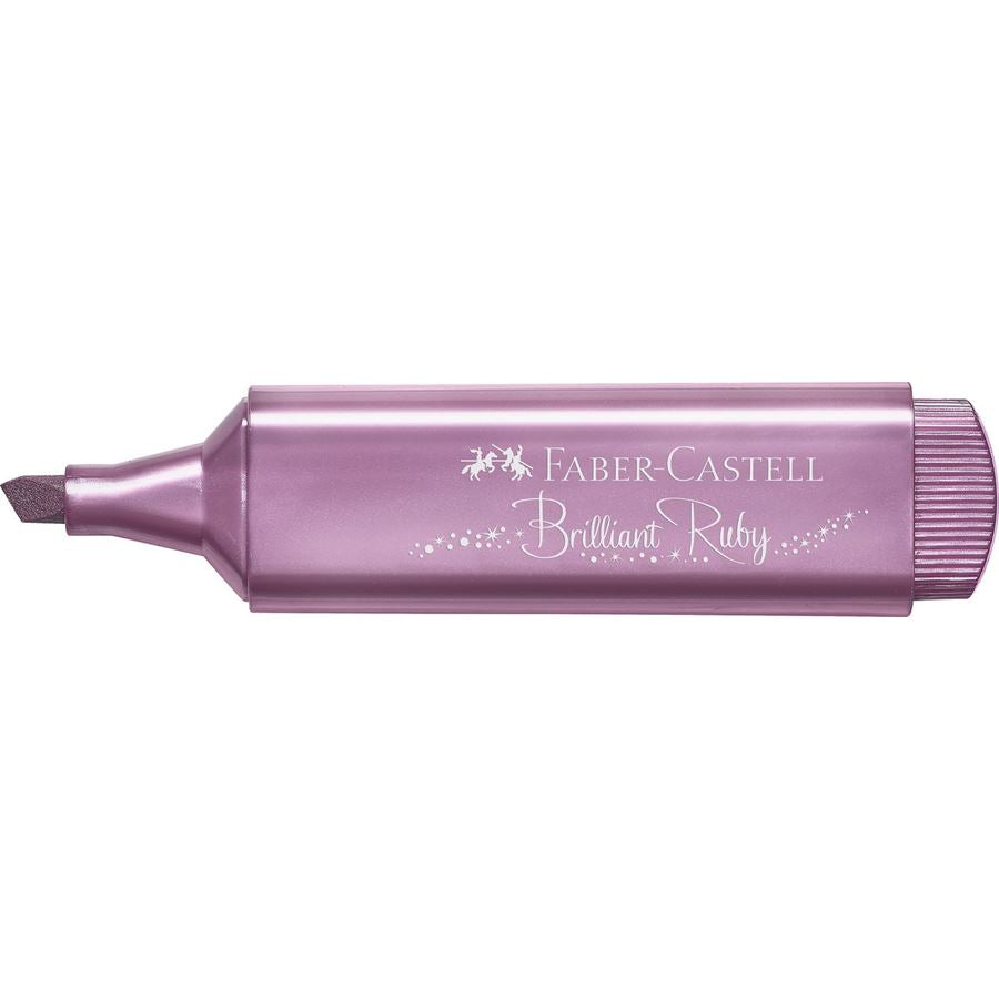 Sublinhador Metálico Rubi Brilhante com Glitter Faber-Castell