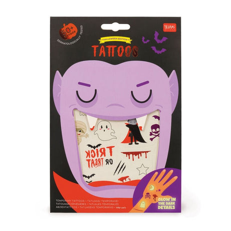 50 Tatuagens Temporárias Resistentes à Água e Brilham no Escuro Legami Halloween