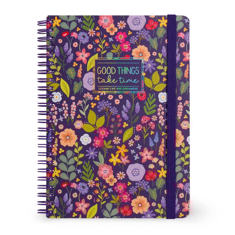 Caderno A5 Espiral Pautado Flores Legami