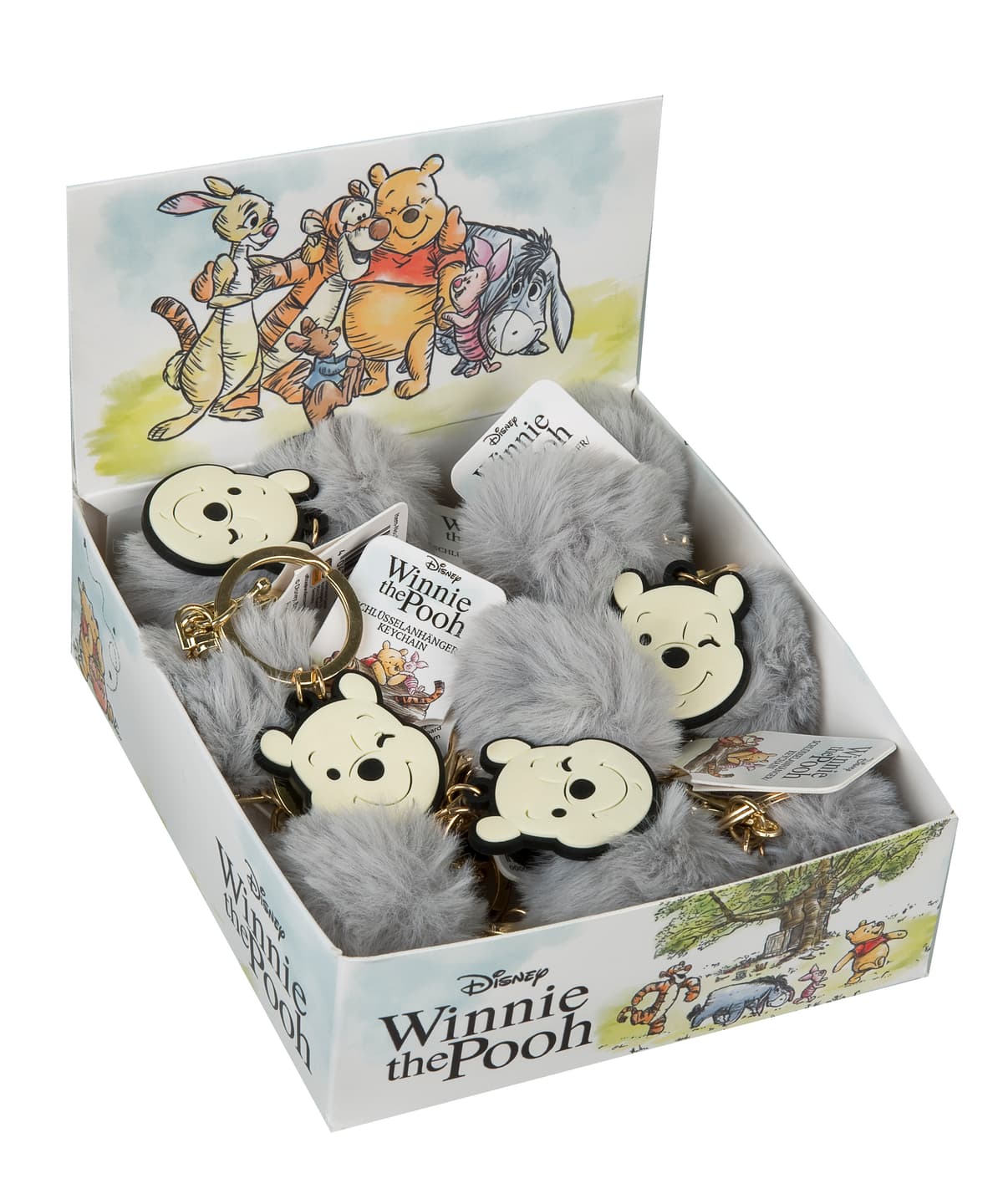Porta Chaves com Pompom e Pingente Winnie The Pooh