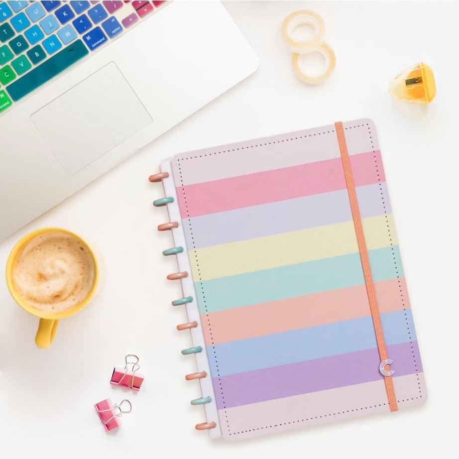 Caderno Inteligente A4 Arco-íris Pastel