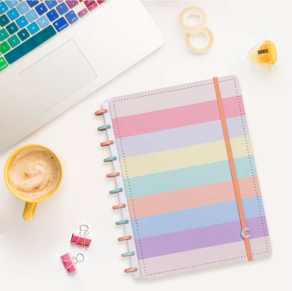 Caderno Inteligente A4 Arco-íris Pastel