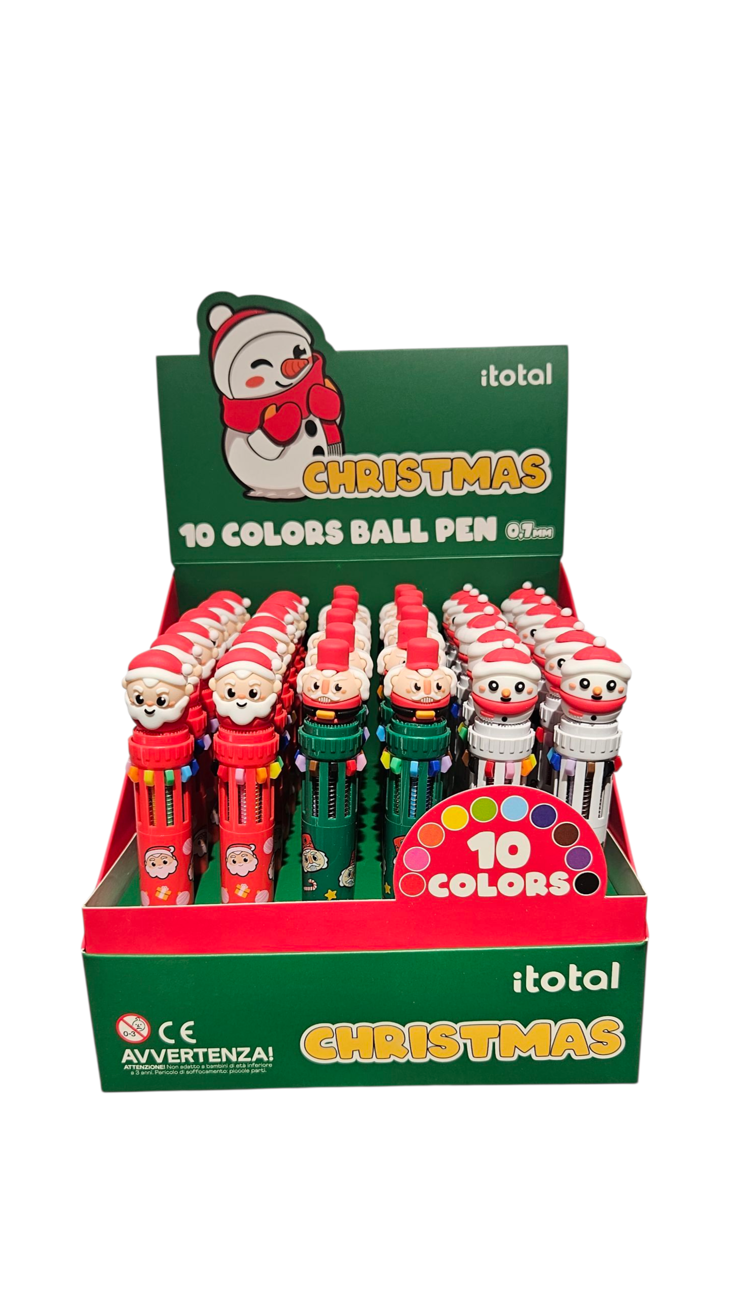 Caneta com 10 Cores Natal Itotal