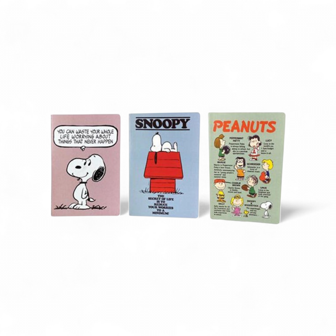 Conjunto 3 Cadernos Pautados A5 Snoopy e Amigos