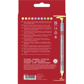 Conjunto 10 Marcadores Dupla Ponta Tons Pastel Faber-Castell