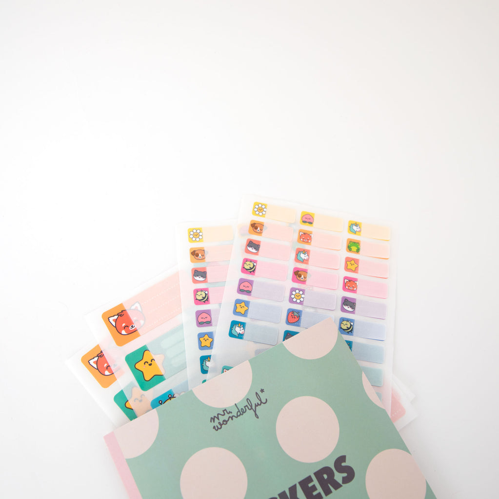 Conjunto de Autocolantes e Fitas para Identificação do Material Escolar Mr.Wonderful