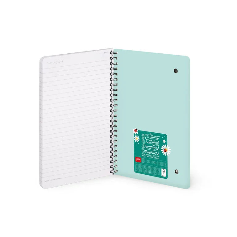 Caderno A5 em Espiral Pautado com Folha de Autocolantes Joaninha Legami