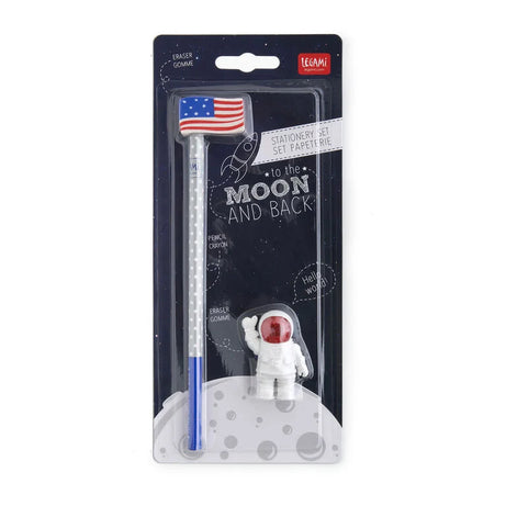 Conjunto Lápis com 2 Borrachas Astronauta Legami