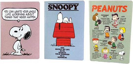 Conjunto 3 Cadernos Pautados A5 Snoopy e Amigos