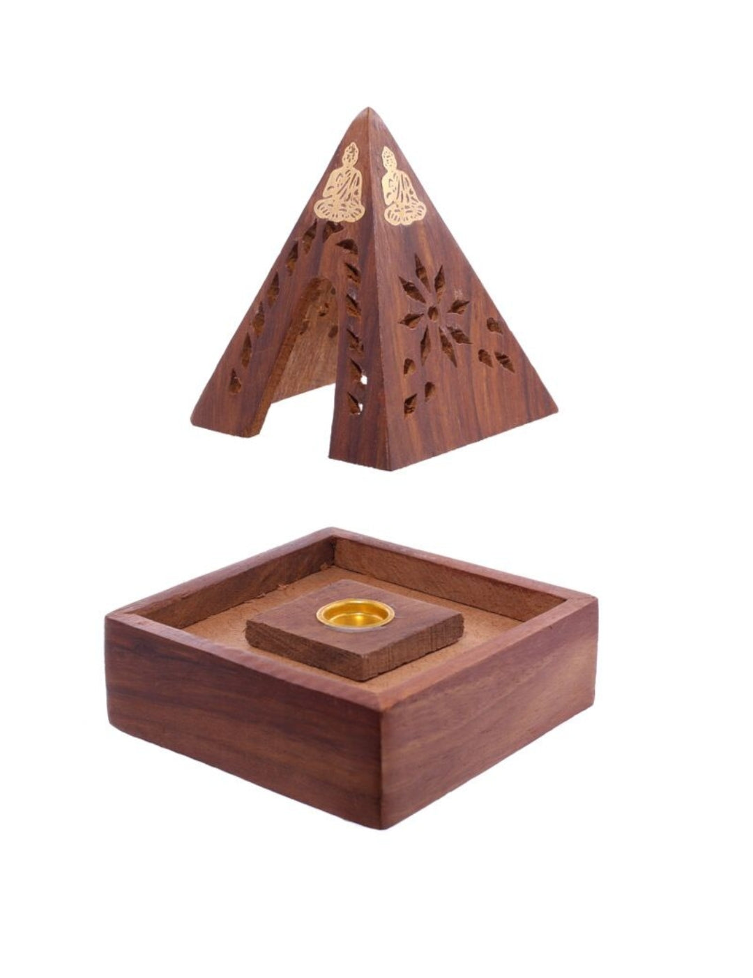 Queimador de Incenso para Cones - Pirâmide de Madeira