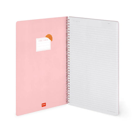 Caderno A4 em Espiral Pautado com Folha de Autocolantes Croissant Legami