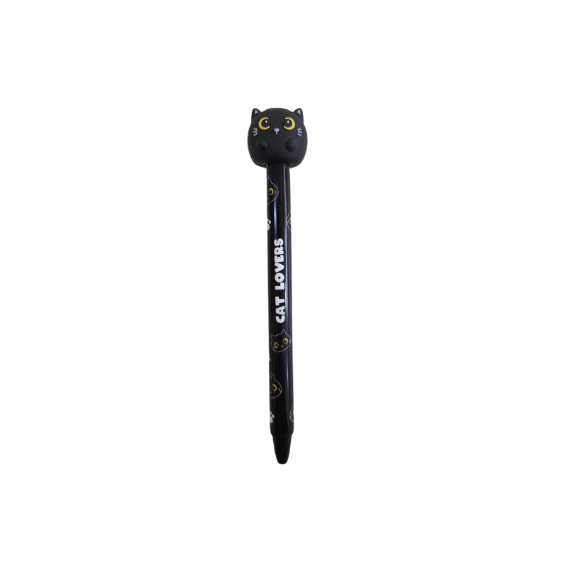 Caneta Apagável Gato Preto 3D Itotal