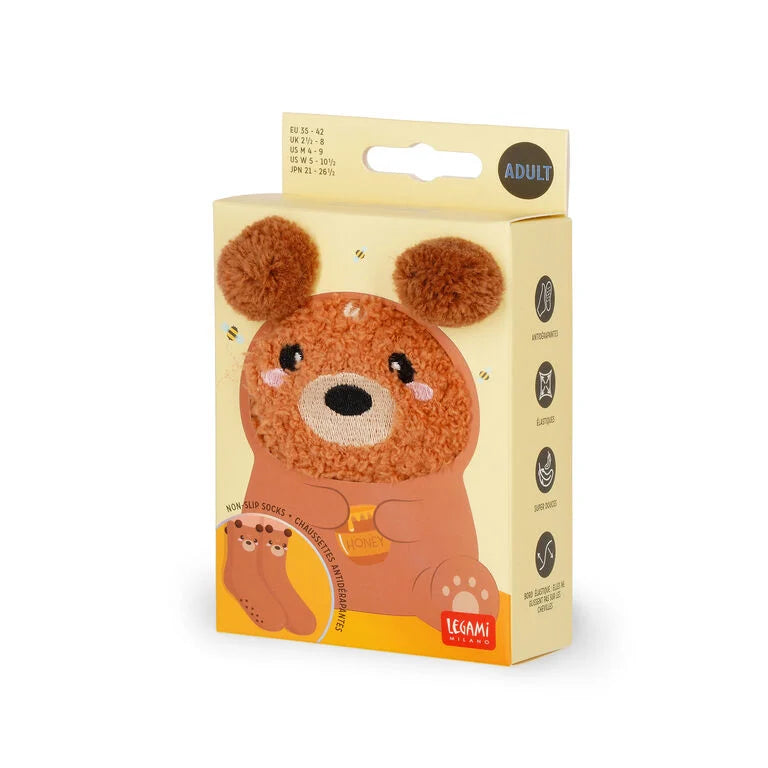 Meias Antiderrapante 3D Urso Tamanho 35-42 Legami