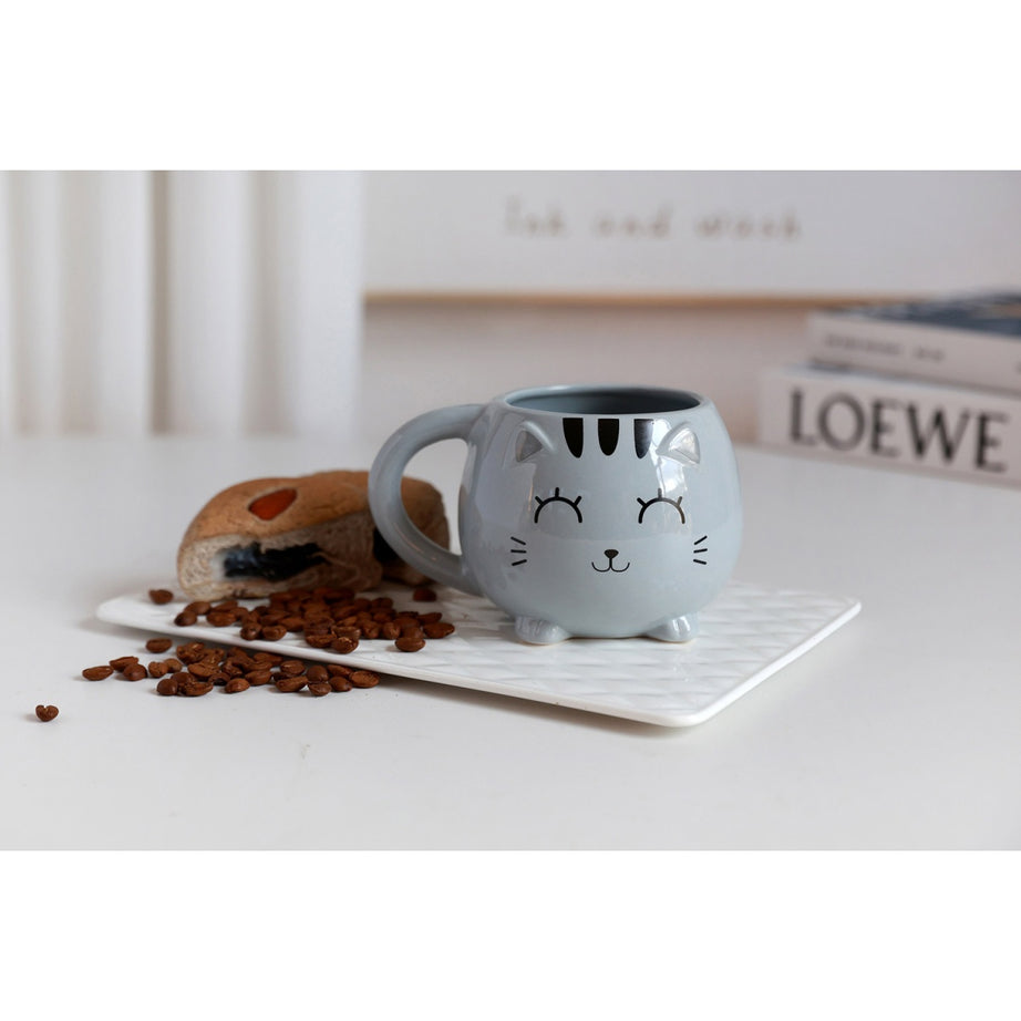 Caneca 3D Chunky Gato Cinza Itotal 410ml