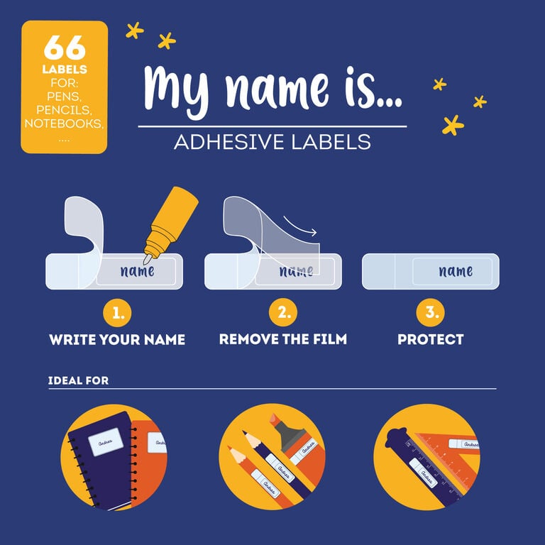 Conjunto 66 Etiquetas com Película Protetora Espaço Legami BTS