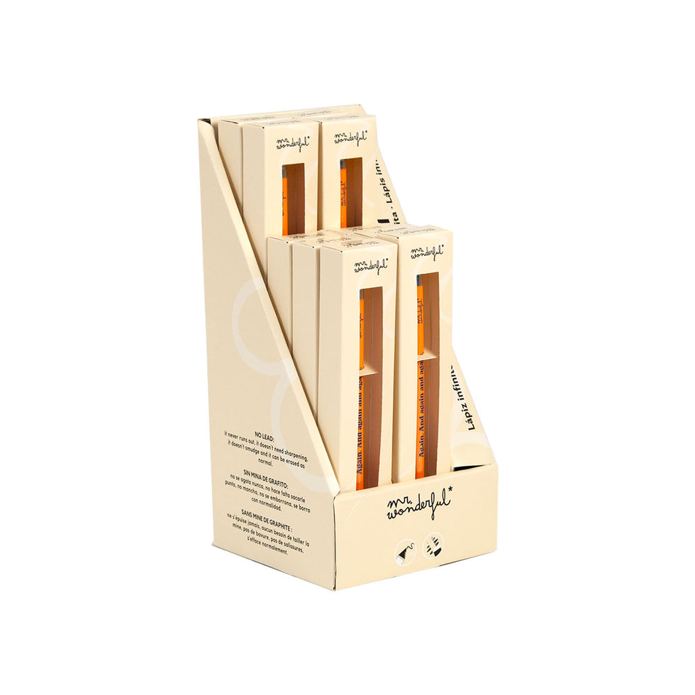 Lápis Infinito Laranja "Again. And Again and Again" Mr.Wonderful