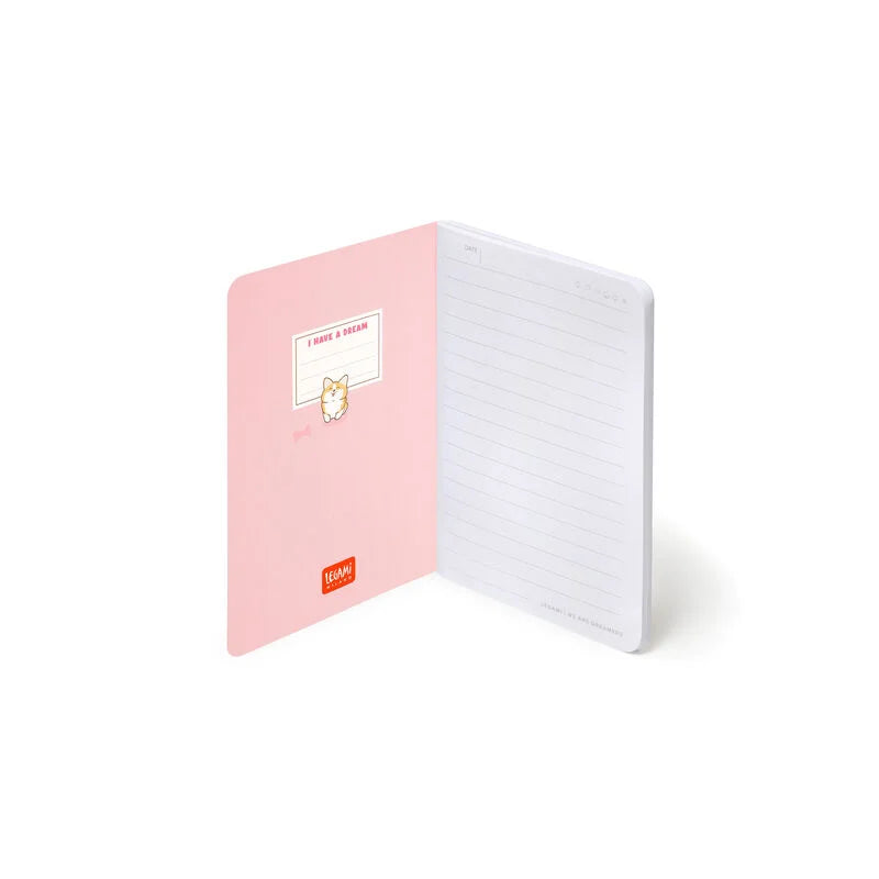 Caderno A6 Pautado Corgi Legami