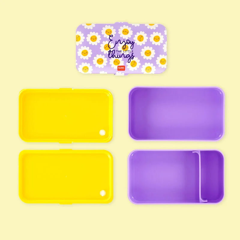 Caixa de Almoço com Divisórias e Talheres Daisy Legami