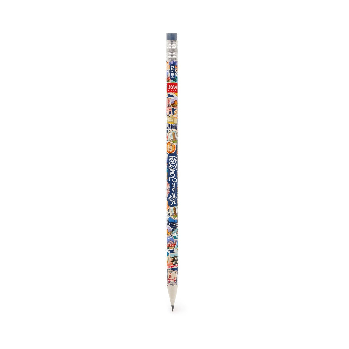 Lápis HB com Borracha Travel Stickers Legami BTS