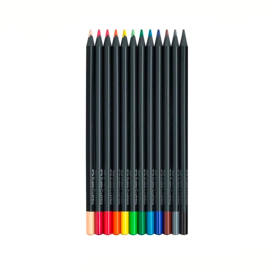 Conjunto 12 Lápis Colorir Black Edição Cores Neon Faber-Castell