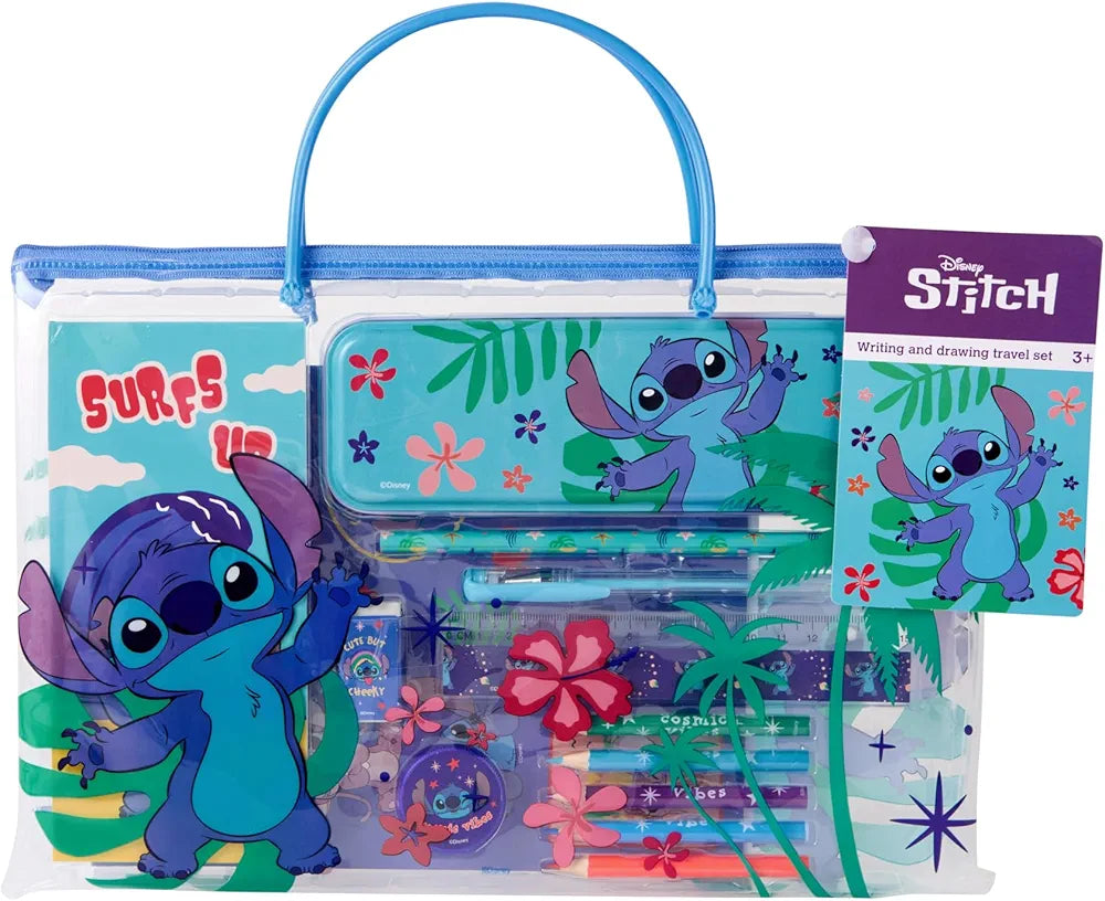 Mala com Artigos Papelaria Stitch