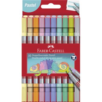 Conjunto 10 Marcadores Dupla Ponta Tons Pastel Faber-Castell