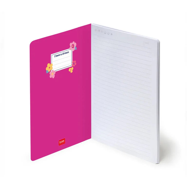 Caderno A5 Pautado Flores Legami