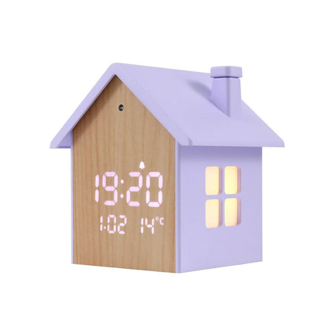 Relógio Despertador LED Casinha Lilás Itotal