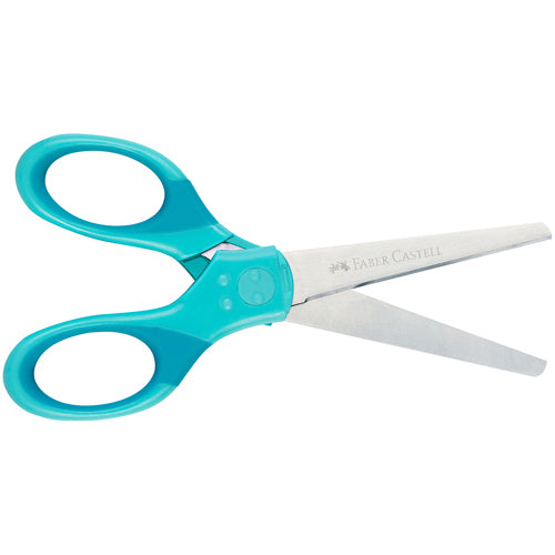 Tesoura Turquesa com Proteção Ambidestra  Faber-Castell