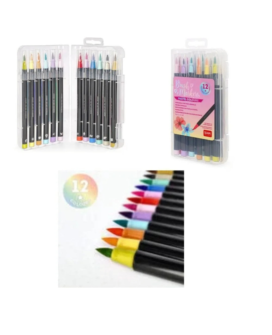 12 Brush Pens Cores Pastel Legami