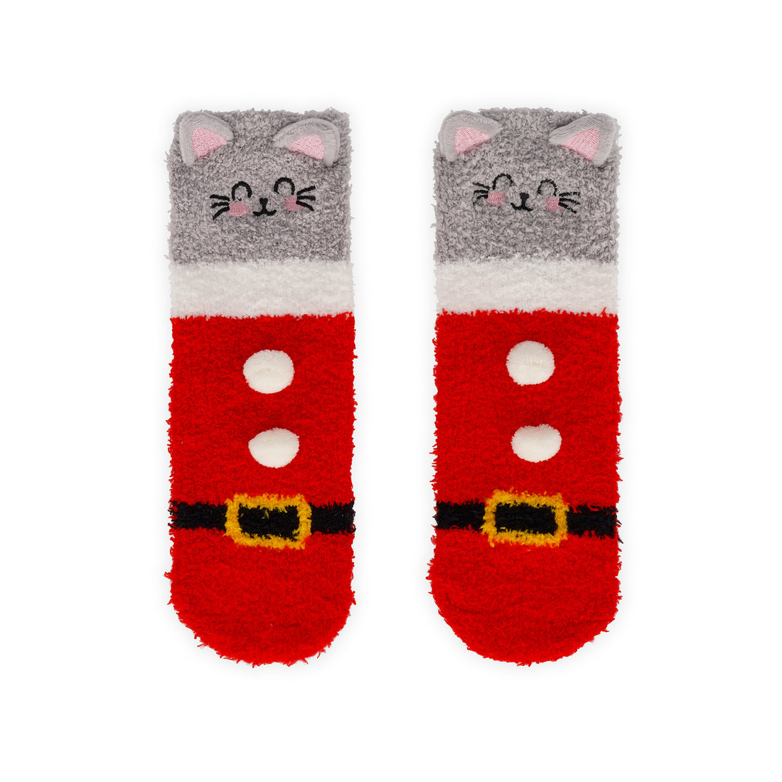 Meias Antiderrapante 3D Gato Natal Tamanho 26-34 Legami