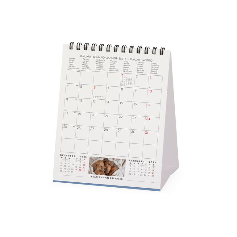 Calendário de Mesa 2027 Puppies Legami