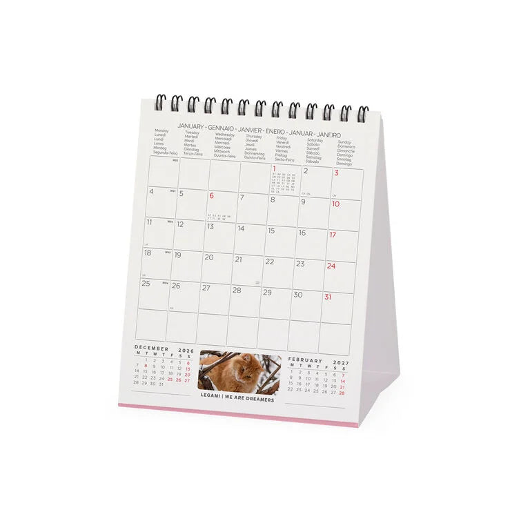 Calendário de Mesa 2027 Gatinhos Cats Legami